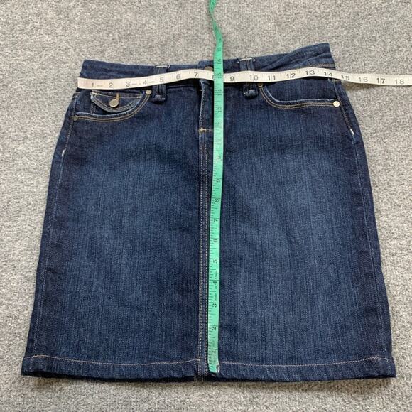 Paige Skirt Womens 25 Denim Pico Round Flap Back Pockets Straight Stretch Jean - Picture 5 of 10
